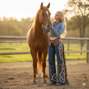 Cowhide Chaps Western Cowgirl Fringes Chap