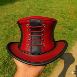 Leather Steampunk Corset style Top Hat