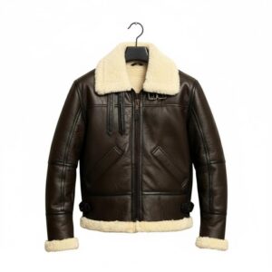 Men's Shearling Leather Aviator Jacket | Vintage B3 Bomber Coat