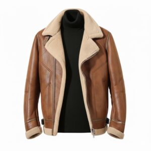 Men’s Distressed Brown Sheepskin B3 Bomber Aviator Jacket