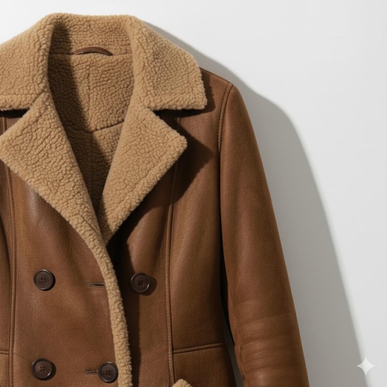 Brown Faux Shearling Coat - Image 2