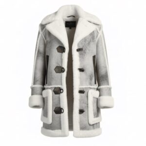 Unisex Faux Shearling Winter Coat – Vintage Toggle Overcoat