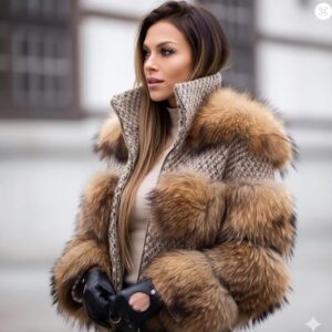 Raccoon Fur Jacket for Women