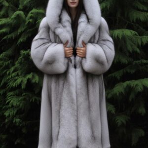 Oversized Hooded Faux Fur Coat – Long Plush Winter Outerwear