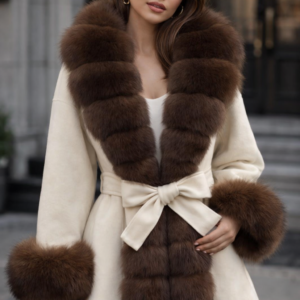 Luxury Fox Fur Wool Coat