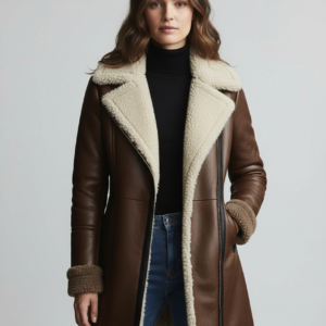 brown shearling coat