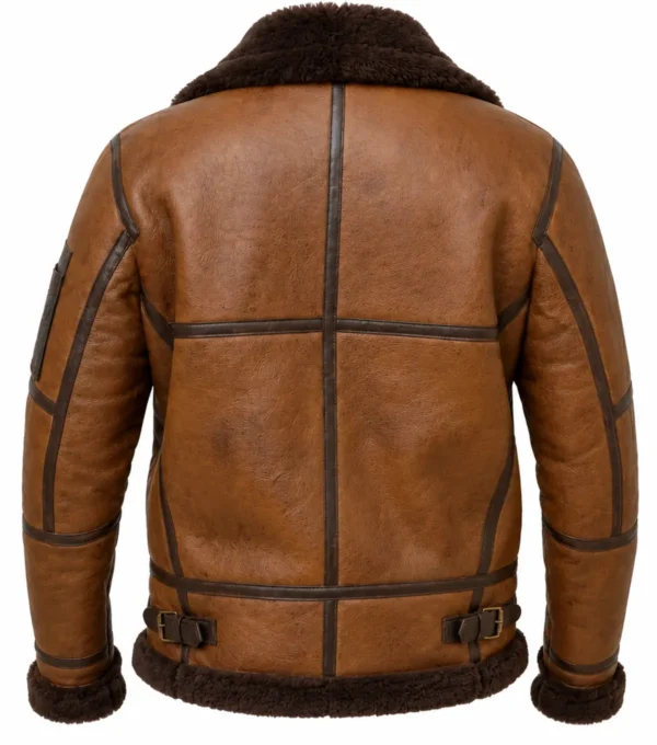 Men's Brown B3 Bomber Jacket - Image 4